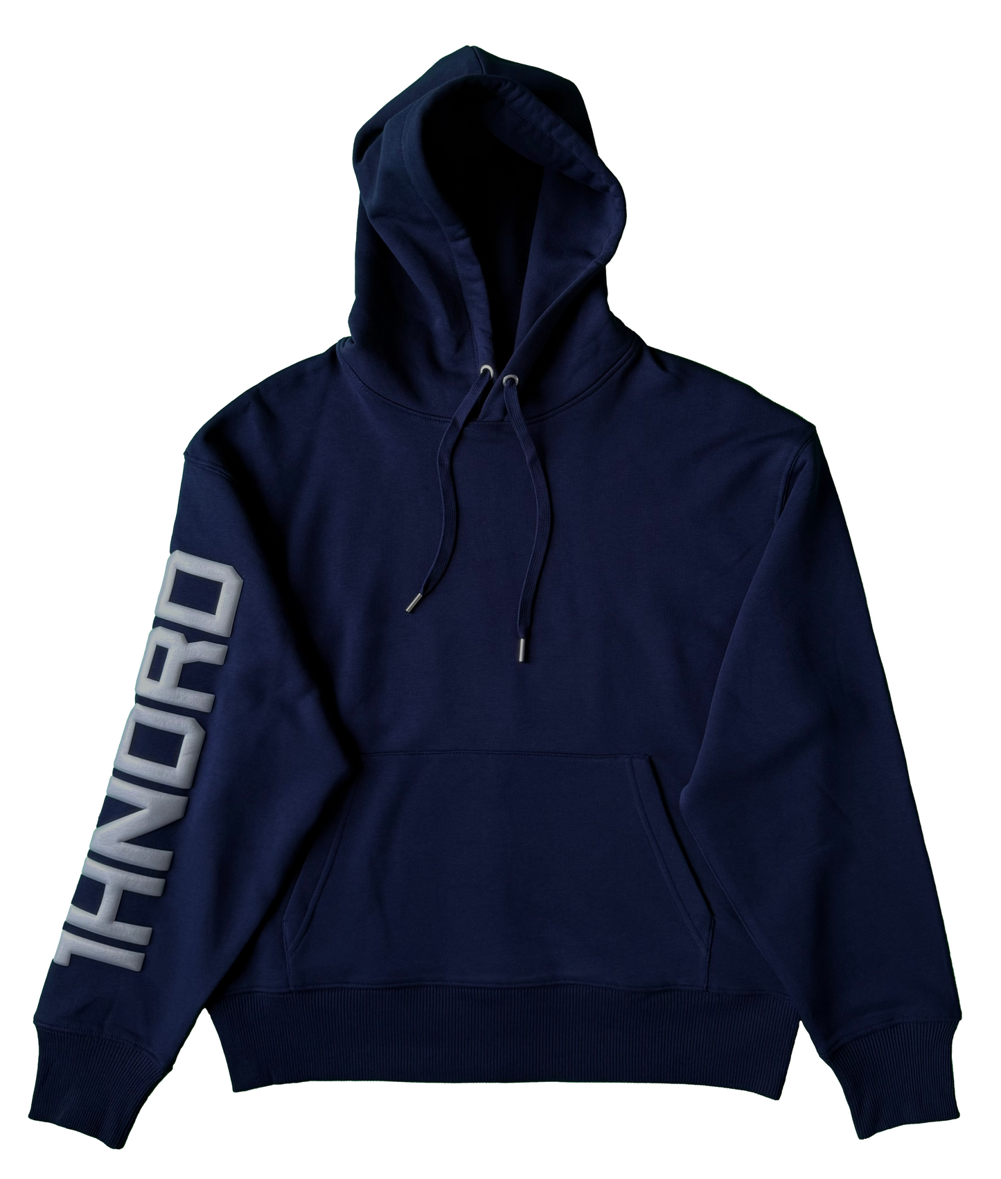 Navy Hoodie Dual Silver Logo