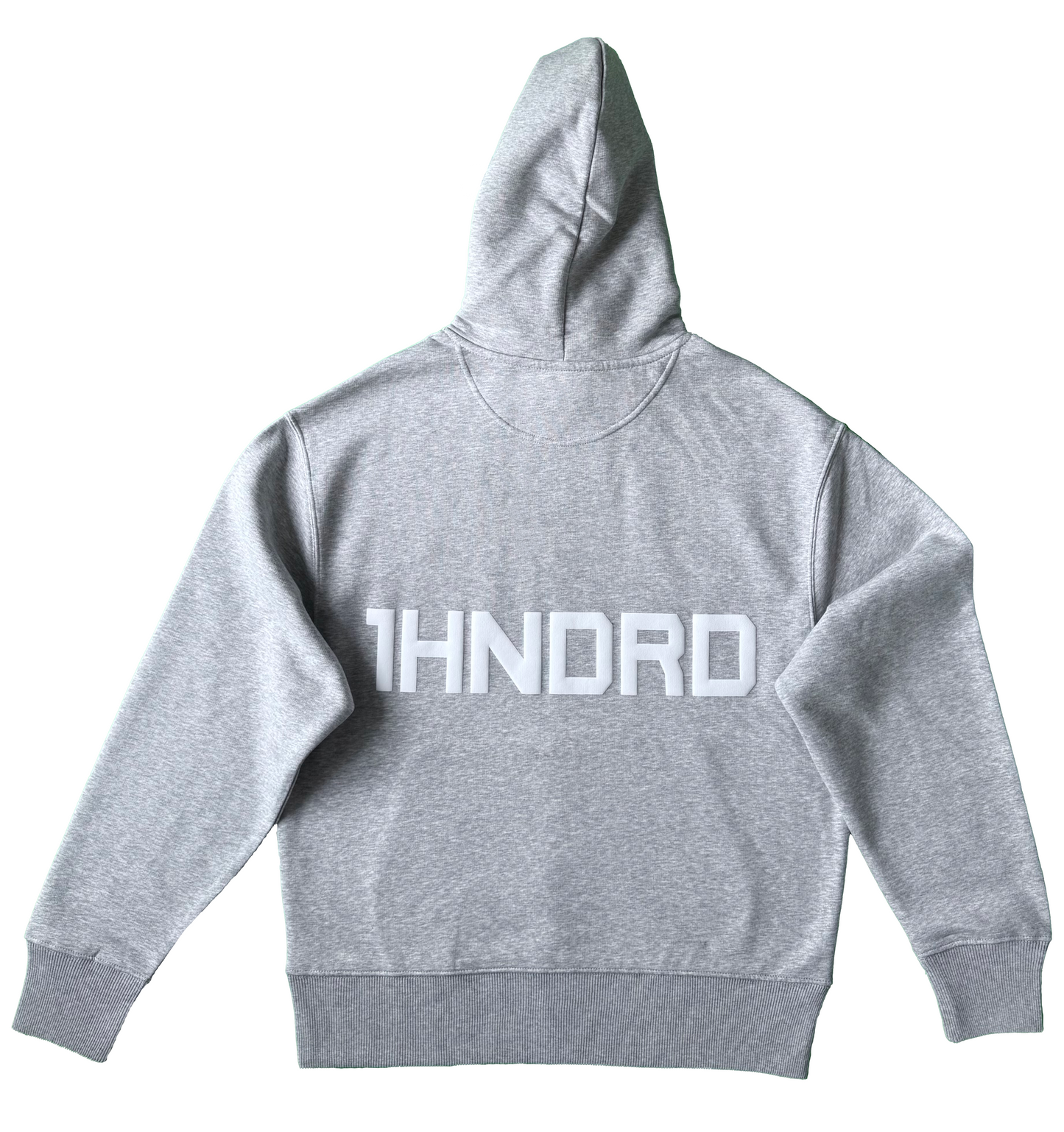 Heather Grey Hoodie Dual White Logo