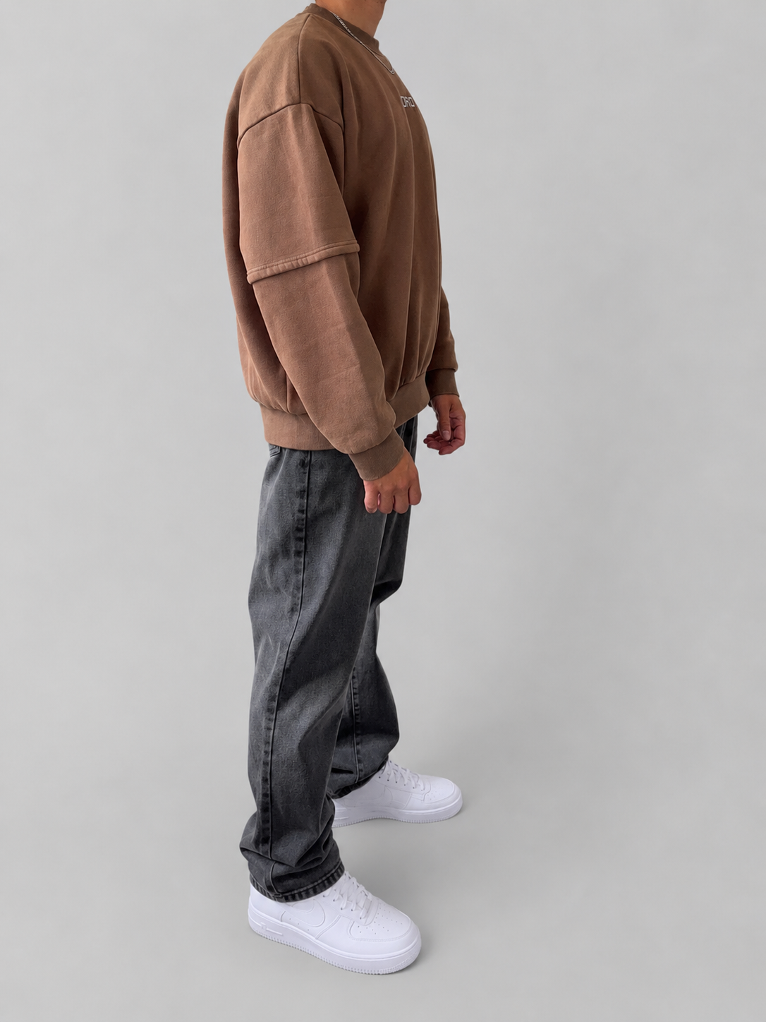 Brown Embroidered Jumper