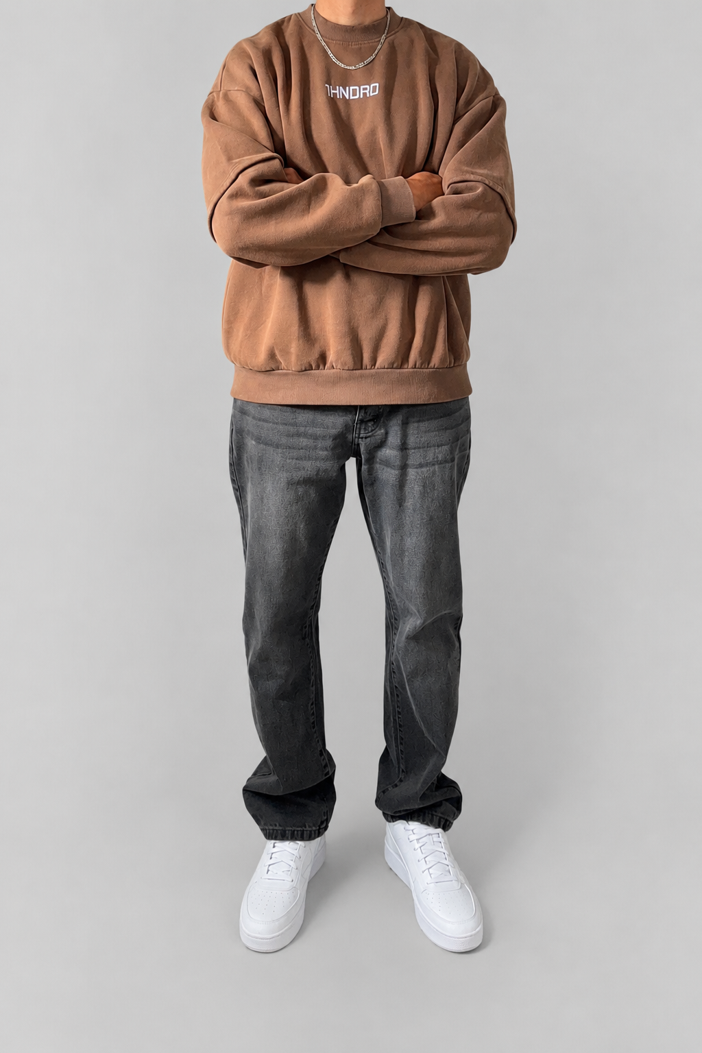 Brown Embroidered Jumper