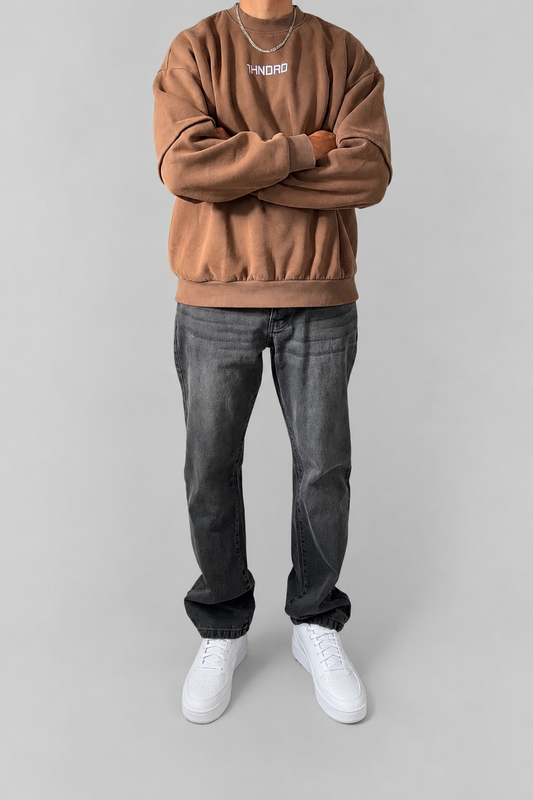 Brown Embroidered Jumper