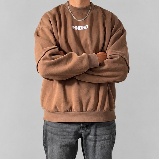 Brown Embroidered Jumper