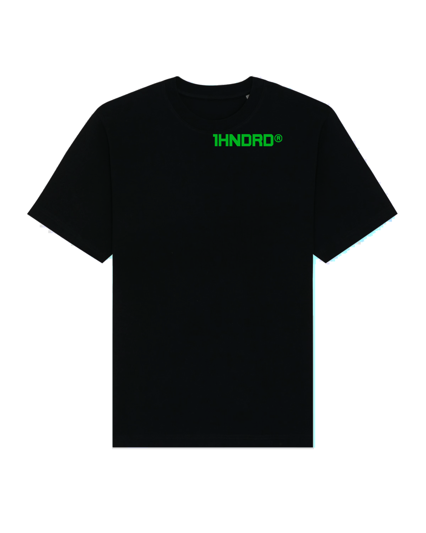 Basic Black Tee Neon Green Logo
