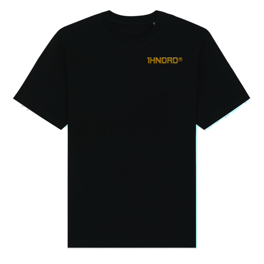 Basic Black Tee Gold Logo