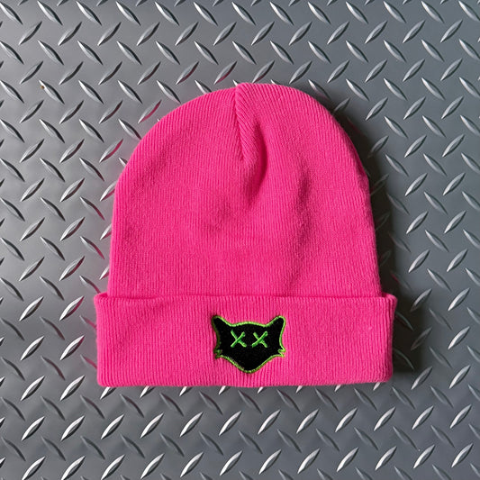 NEON PINK BEANIE