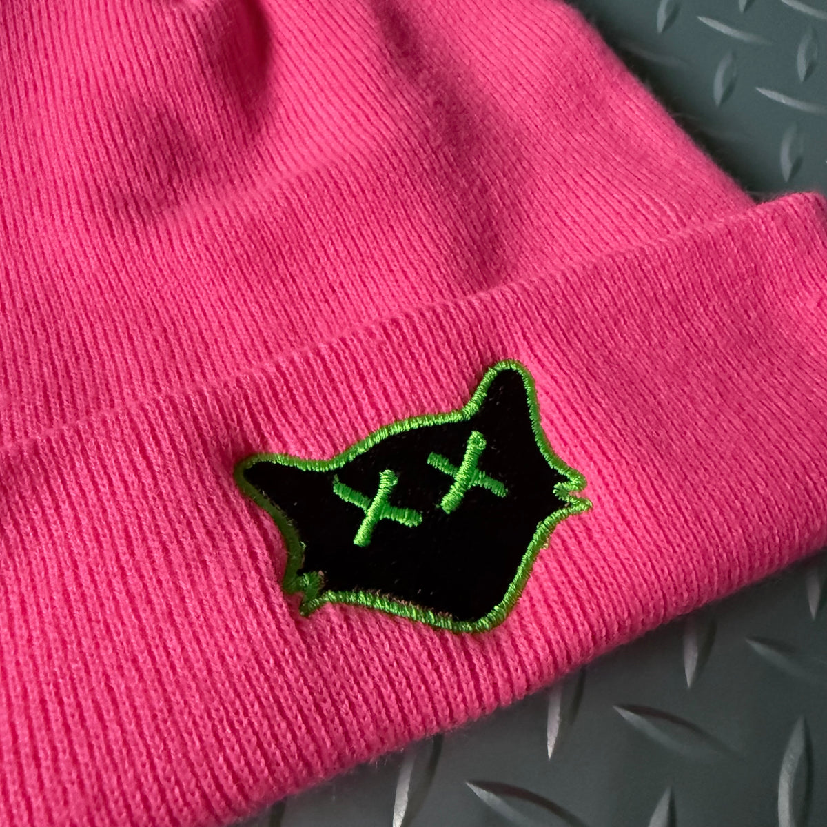 NEON PINK BEANIE
