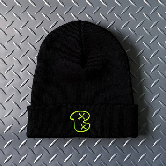 BLACK (B)EANIE YELLOW