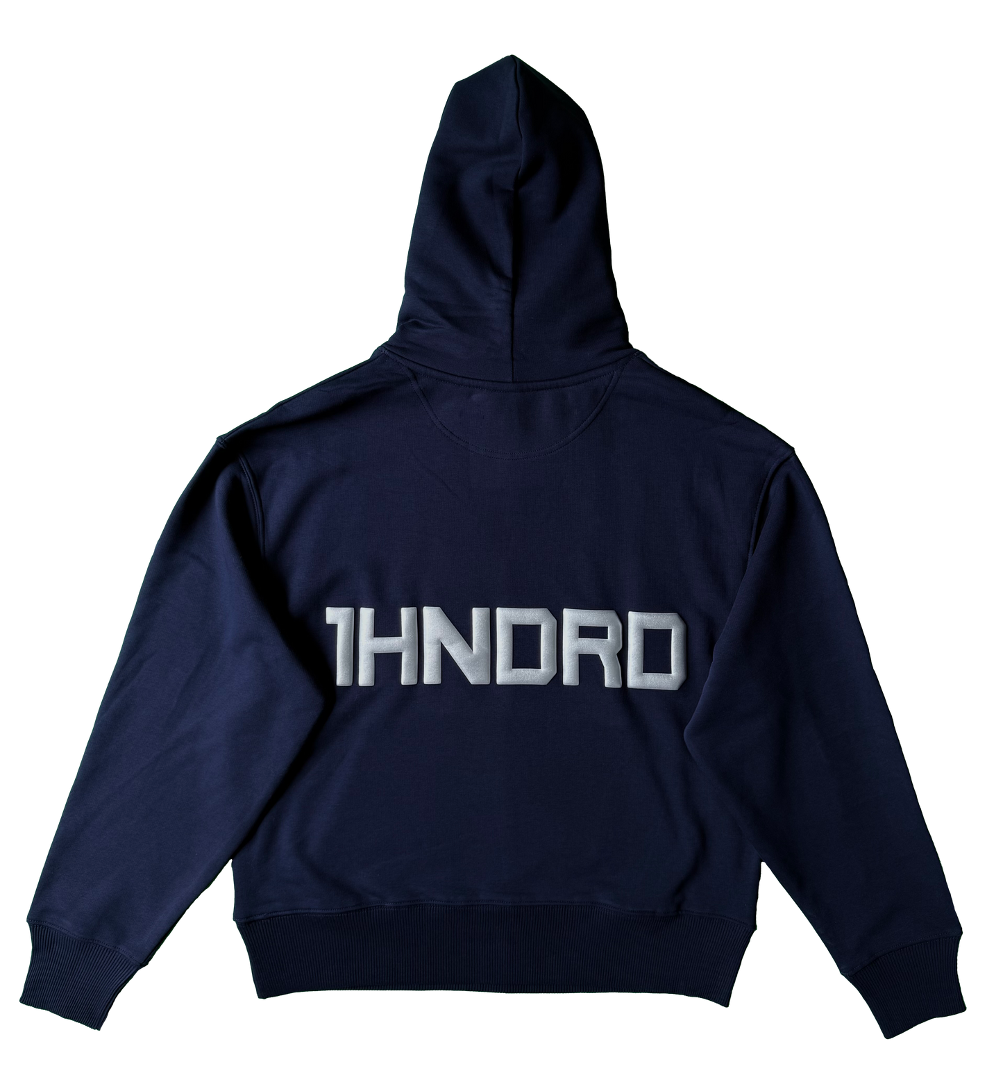 Navy Hoodie Dual Silver Logo