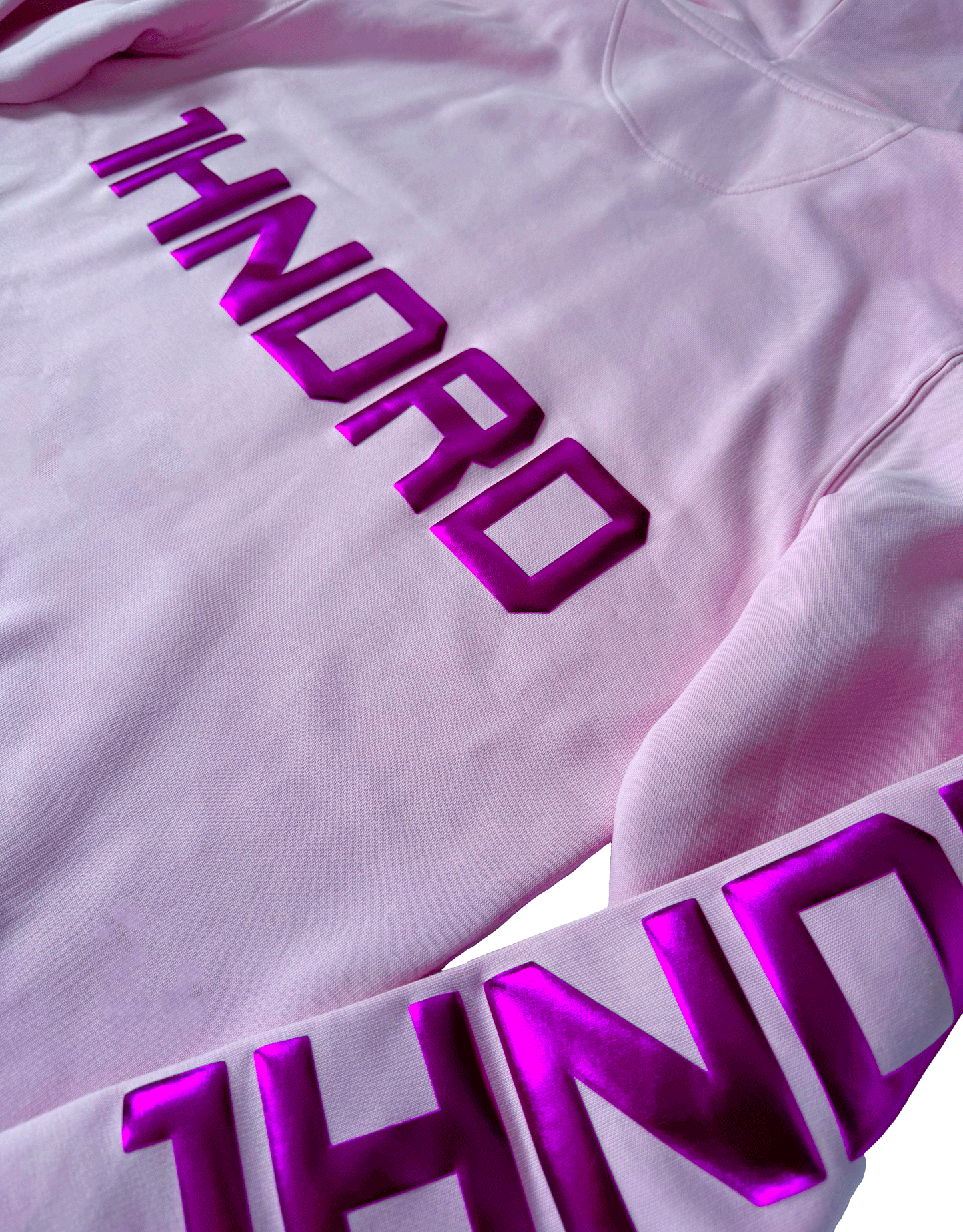 Pink Hoodie Dual Metallic Cherry Logo